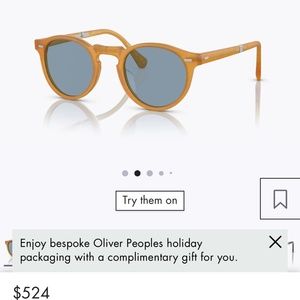 Oliver peoples Gregory peck 47 folding sunglasses $524 msrp